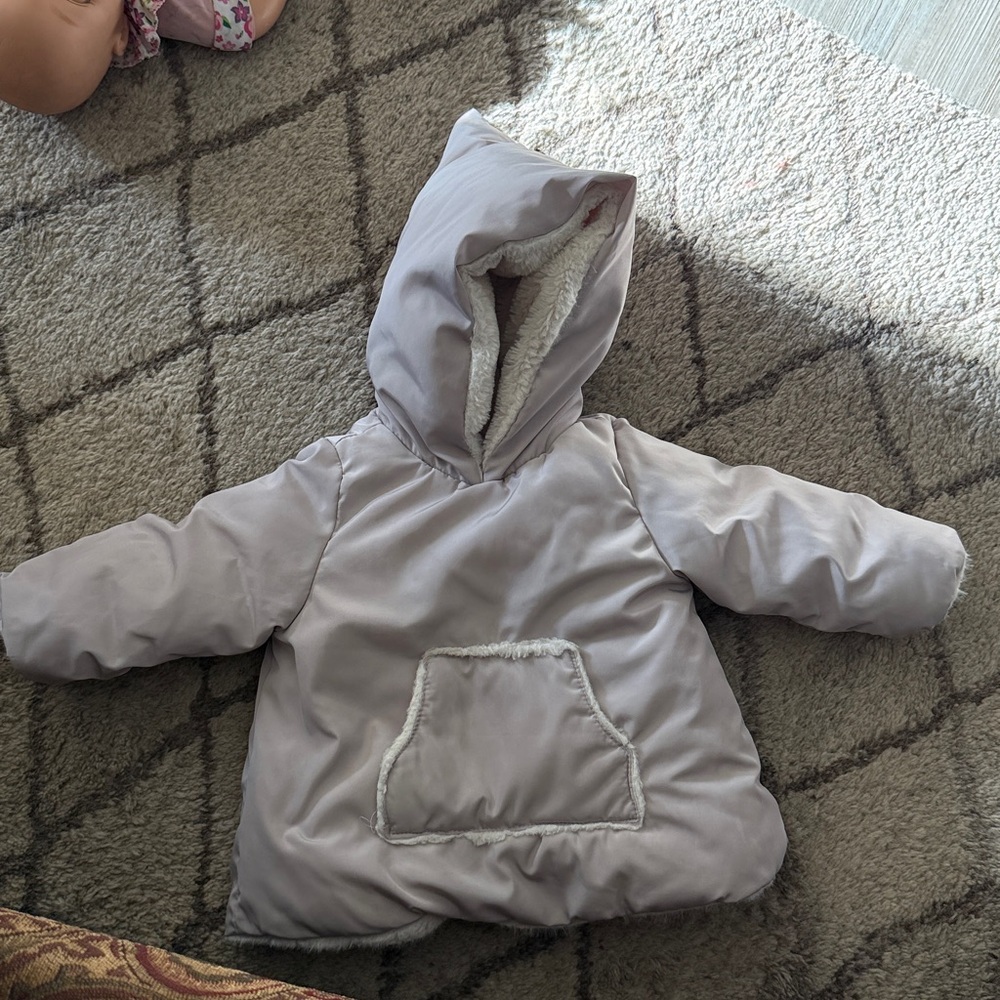 🍀🍁ZARA Light Tan Kids Puffer Jacket with Hood